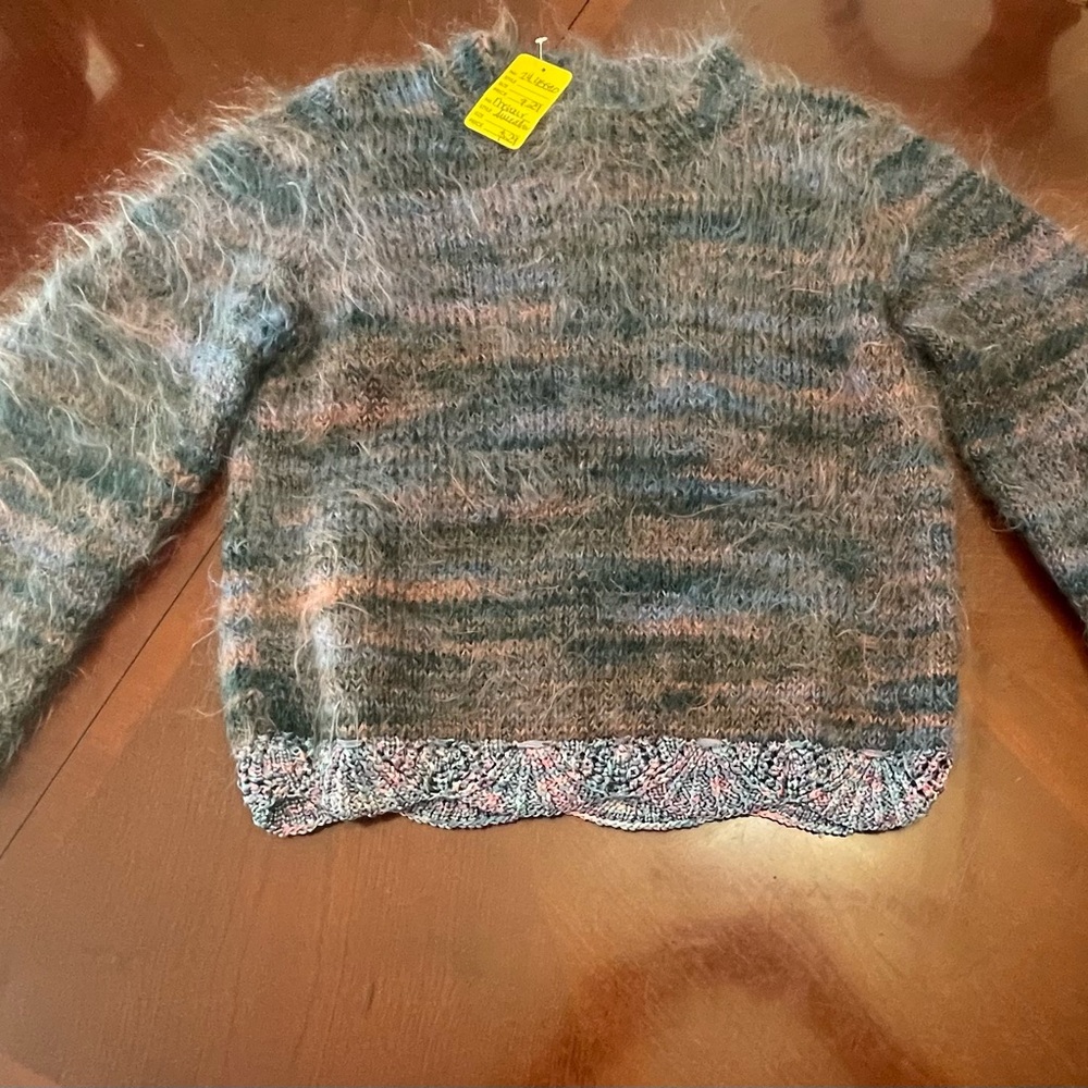 Women's Mohair Fuzzy Multicolor Sweater